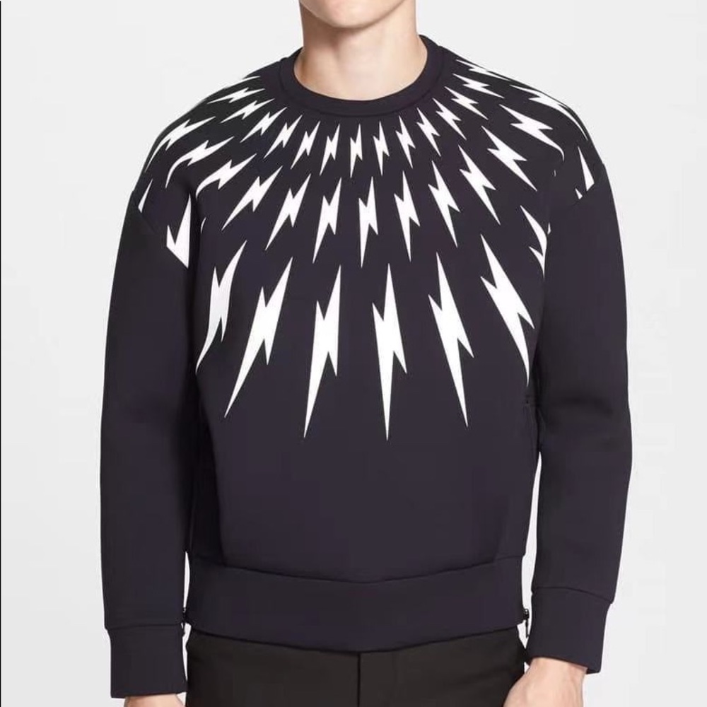 Neil Barrett Lightning Bolt Sweater as seen on schitts creek David